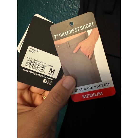 90 Degree Hillcrest Warp X Shorts Men’s M Black 7” Stretch New with tags - Picture 5 of 7